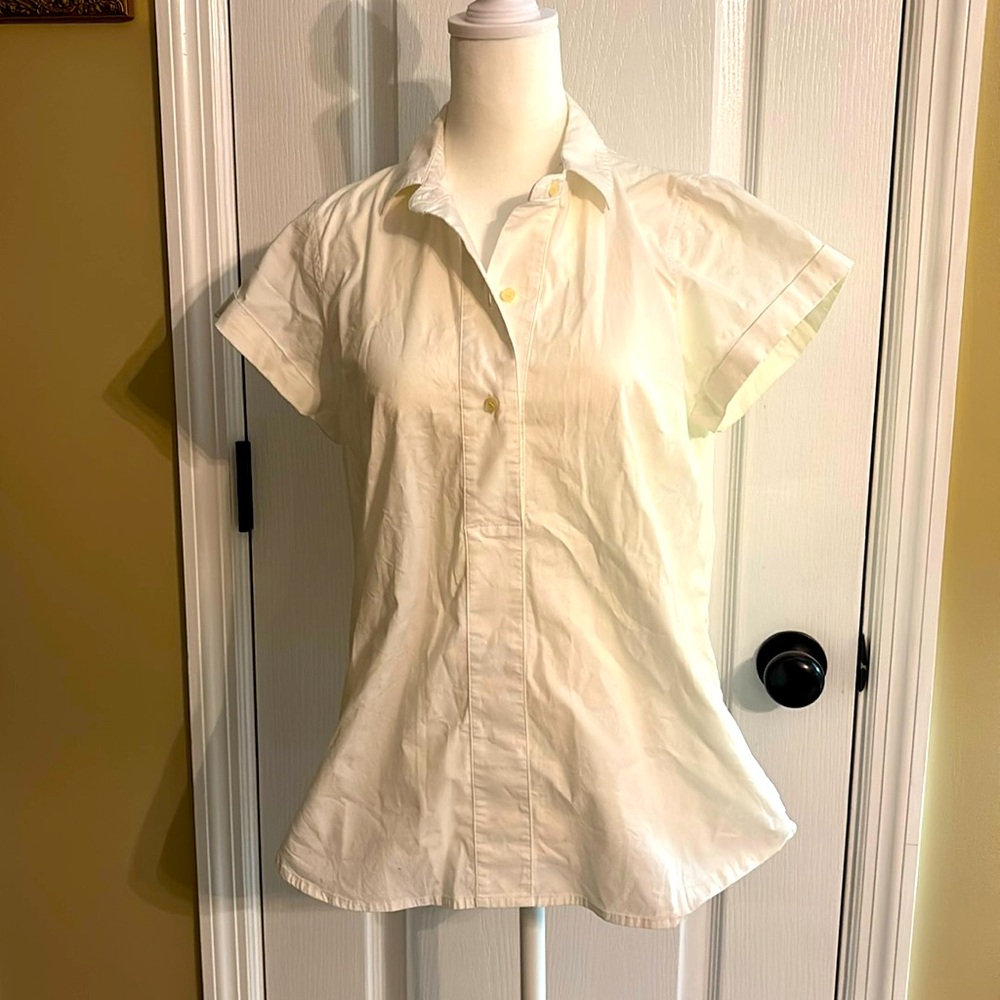 J Crew nice summer white short sleeve shirt